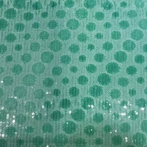 Green Knitted Illuminated Circle Fabric for Wedding Dresses and Home Textiles