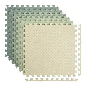 Green Multicolor Fitness Exercise EVA Gym Mat Durable Custom Color Custom Size Puzzle Mats Gym Flooring