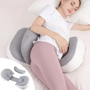 Grey Body Pillow Sleeping Wedge Pillow Portable Oternal Pregnancy Pillow for Pregnant Women