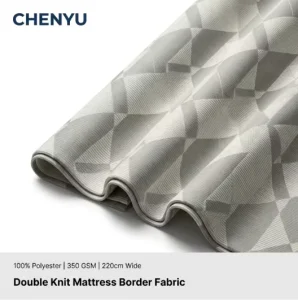 Grey Double Knit Jacquard Yarn Dyed 100% Polyester Heavyweight 350gsm Mattress Fabric for Border