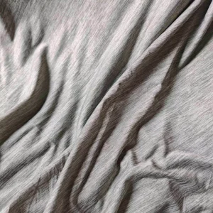 Grey PE Plain Knitted Yarn Dyed Jersey Fabric Breathable Cool Silk Fabric for All Covers Summer Use