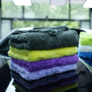 Grey Scratch Free Absorbent Edgeless Microfiber Car Towel 500gsm 40*40cm Microfiber Cleaning Cloth Car Wash Towel