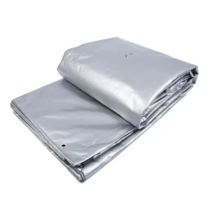 Grey Tarpaulin Roll Durable Multi Purpose Fabric for Outdoor Equipment Garden Cover and Camping Gear Protection