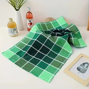 Grid Kitchen Cleaning Towel Ultra Soft Absorbent Colorful Waffle Mesh Dish Towel 26.8 X 16.5 Inches Hand Wash Only