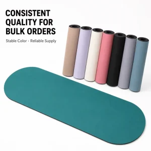 Grippy PU Rubber Yoga Mat 183x68cm 4.5mm Capsule Shape Rounded Ends Sweat Absorbent Pilates Exercise Mat Custom Logo
