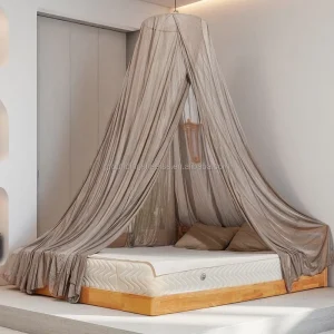Grounded EMF Protection Bed Canopy Shielded From EMI & Insects