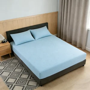 Grounding Flat Fitted Bed Sheet Kit Square Rectangle Shape Woven Silver Fabric Earthed Bedding Sheets for Healthy Safe Sleep
