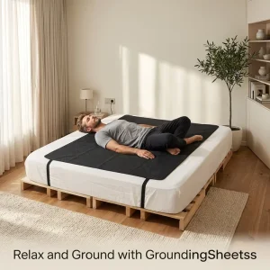 Grounding Mat for Bed EMF Shielding PU Leather Earthing Sheet with Grounding Cord