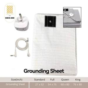 Grounding Sheet Queen Size 10% Pure Silver Fiber 400 Thread Count Organic Cotton Fitted Sheet