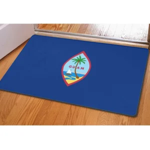 Guam National Flag Printed Polyester Rubber Floor Mat 40*60 cm Rectangular Anti Slip Doormat for Entrance