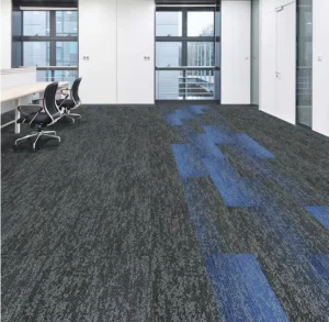 GuangZhou Carpet Tiles 50×50 Plain PVC With Fiberglass Backing Carpet Tiles Office Quartz Carpet Tiles 100×100 Grey and Black