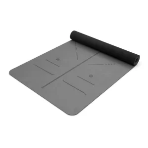 Gym Fitness Mat Soft Surface Rubber Base Non-Slip Sweat Absorbing Non-Fading Alignment Line Exercise Mat PU Yoga Mat
