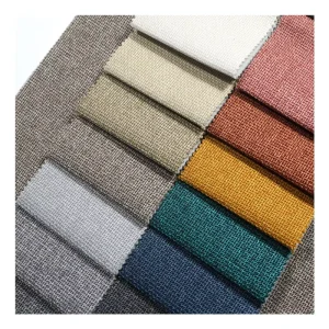 H52-150DR Waterproof 100% Polyester Upholstery Sofa Fabric Woven Faux Linen Velvet 260gsm Multicolor for Bedding
