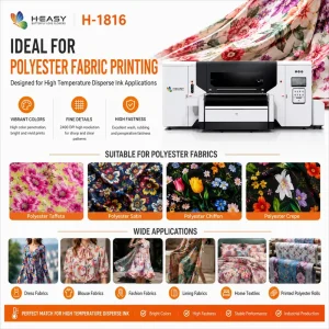 HEASY Industrial Automatic 1800mm Ricoh Gen6 High Temp Disperse Direct Fabric Roll to Roll Digital Printer for Polyester Chiffon