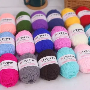 HENGYI Fancy Yarn 100% Acrylic Dyed Anti Pilling Ring Spun 16S Knitting & Crochet Yarn 25g