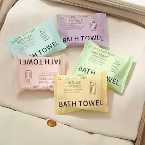 HF Disposable YS 026 70×140 Square Bath Towel Thickened Compressed Cotton Custom Viscose Individually Packaged Travel Spa Use