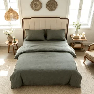 HONI 100% Cotton Full Section 200TC 3 Pcs Home Textiles Mellow Bed Duvet Cover Set for All Seasons