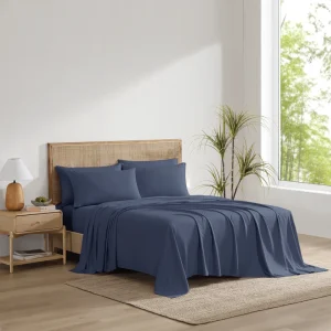 HONI 100% Rayon From Bamboo Twill Solid Color Sheet Set Wrinkle Resistant Luxury Hotel Quality All-Season OEKO-TEX Certified