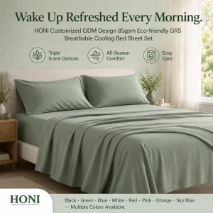HONI Custom logo 100% Polyester Classic Style Queen and king 100 Thread Count 4 Pcs Breathable Bedsheets Sets for All Ages