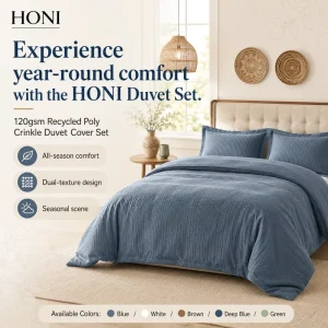 HONI Polyester 100 Thread Count King Size Luxury Style Fluffy Bedding Set Duvet Cover Set for All Ages