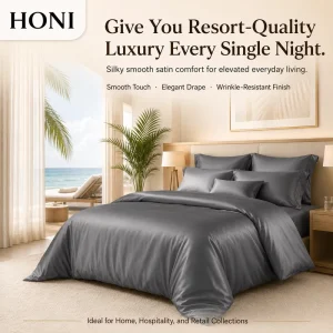 HONI Polyester King Size Classic Style 3 Pieces Solid Color Cosy Duvet Cover Set for All Ages