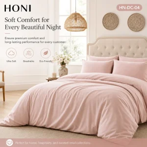 HONI Professional Manufacturers Polyester Woven Fabric Queen Bed Classic Style Cosy Duvet Quilt Covers Bedding Set for Home Use