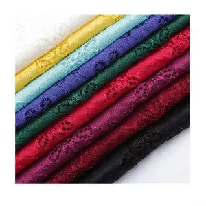 HUACE TEX Multi Color Lace Fabric Nylon Stretchy Lightweight Comfortable with Customized Designs for Women Clothing
