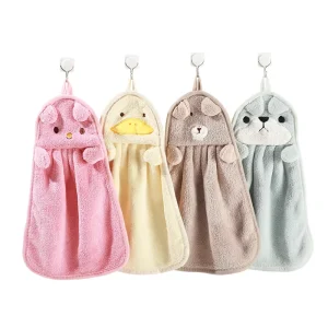 HY7 Absorbent Microfiber Hand Towels With Hanging Loops Absorbent Soft Hand Dry Towels for Kitchen Bathroom Hand Drying Towel