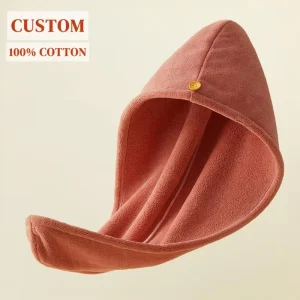 Hair Drying Turban 100% Cotton Woven Eco Friendly Home Hotel Bath Cap Custom Logo Skin Friendly Towel Women Bath Wrap Water