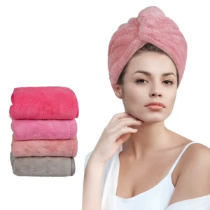 Hair Towel Factory Custom Personalized Hair Drying Microfiber Towel Turban Coral Fleece Hair Drying Towel