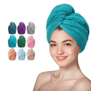 Factory Custom Logo Microfiber Hair Towel Wrap Absorbent Ladies Quick Drying Hair Towels