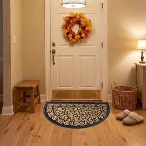 Half Round Non-Slip Entrance Way Welcome Rug Durable Rubber Door Mats for Garage Patio High Traffic Areas