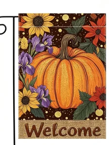 Halloween Pumpkin Garden Flag Polyester Double-Sided Foldable Outdoor Rectangle Design