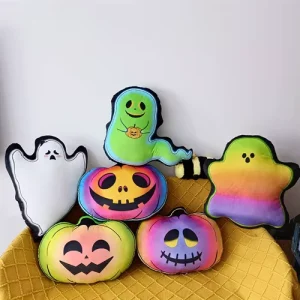 Halloween Pumpkin Ghost Throw Pillow Scary Plush Toy Sofa Cushion Decoration Trick or Treat Plush Toys Gifts