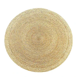 Hand Braided Raffia Grass Straw Carpet Round Straw Rugs Floor Mats