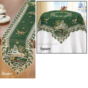 Hand Cutwork Embroidered Table Cloth and Table Runner