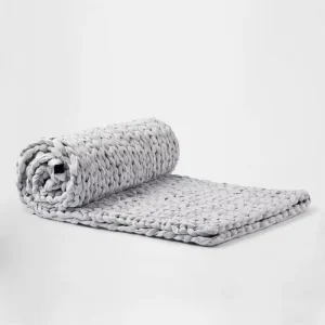 Hand-Knitted Weighted Throw for Anxiety Relief and Deep Relaxing Sleep Blanket