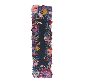 Hand Tufted Wool Long Runner Carpet Distinct Floral Wavy Trim Decor Rug Narrow Entry Hallway Corridor Modern Household Decor