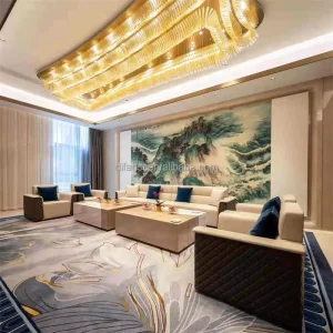 Hand Tufted Wool Modern Abstract High Density Commercial Office Carpet Wall to Wall VIP Reception Meeting Room