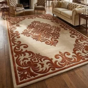 Hand Tufted Wool Oriental Rug Beige Brown Floral Area Carpet Luxury Living Room Bed Room Decor