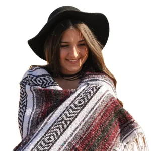 Hand Woven Mexican Blanket Geometric Pattern Multi use Throw Blanket Beach Sofa Bed Table Runner Picnic Mat