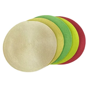 Hand Woven PP Place Mats Heat Insulating No Wash Coasters Multi Color Options Decorative Mats