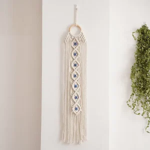 Hand woven Cotton Rectangular Tapestry Evil Eye Wall Tapestry Home Decor for Living Room Wall Hanging Tassels Ins style Nordic