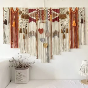 Handmade Bohemian Moroccan Vintage Colorful Tapestry Woven Wall Hanging Boho Ethnic Wall Art Decor for Home