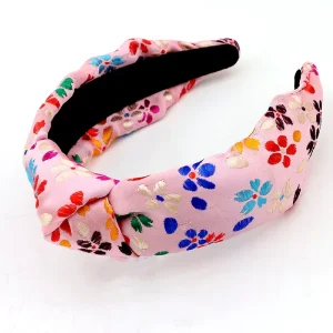 Handmade Brocade Floral Bowknot Headband Elegant Durable Lightweight Design