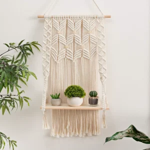 Handmade Cotton Rope Macrame Shelf Plant Hanger Wall Hanging Tapestry Home Wall