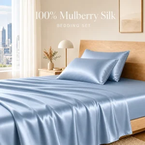 Handmade Eco friendly 100% Mulberry Silk Long Strand Duvet Silk Jacquard Bedding Set