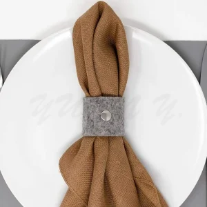 Handmade Felt Napkin Rings Set of 4 Minimalist Style Felt Napkin Holder Ring Table Decorations