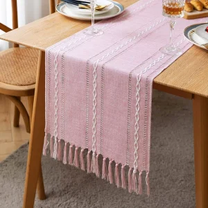 Handmade Gauze Fabric Table Runners Rustic Sheer Romantic Boho Farmhouse Style Luxury Cheesecloth Colorful Uneven for Home Decor