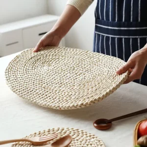 Handmade Irregular Woven Household Kitchen Heat Insulation Dining Table Mat Placemat for Dining table